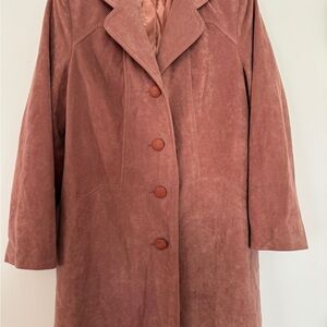 Vintage 70s “Ski Gear II” Pink Micro Suede Women's Trench Coat